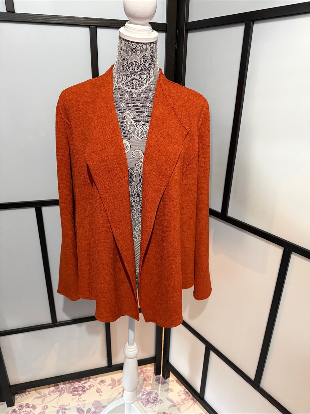 Kasper Open-Front Rust Blazer